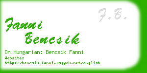 fanni bencsik business card